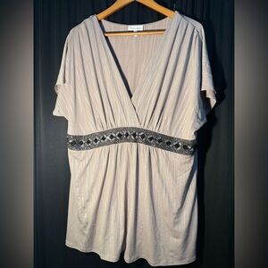 Fashion Bug Taupe Dressy Top - NWOT